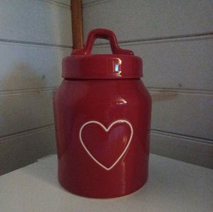 Rae Dunn Red Heart baby canister